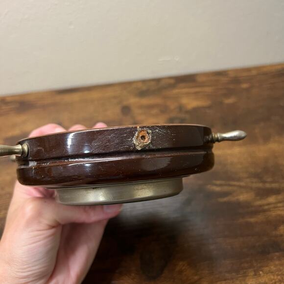 Vintage Stellar Barometer Mid Century Western Germany Helm Ship Wheel Nautical - Picture 8 of 8